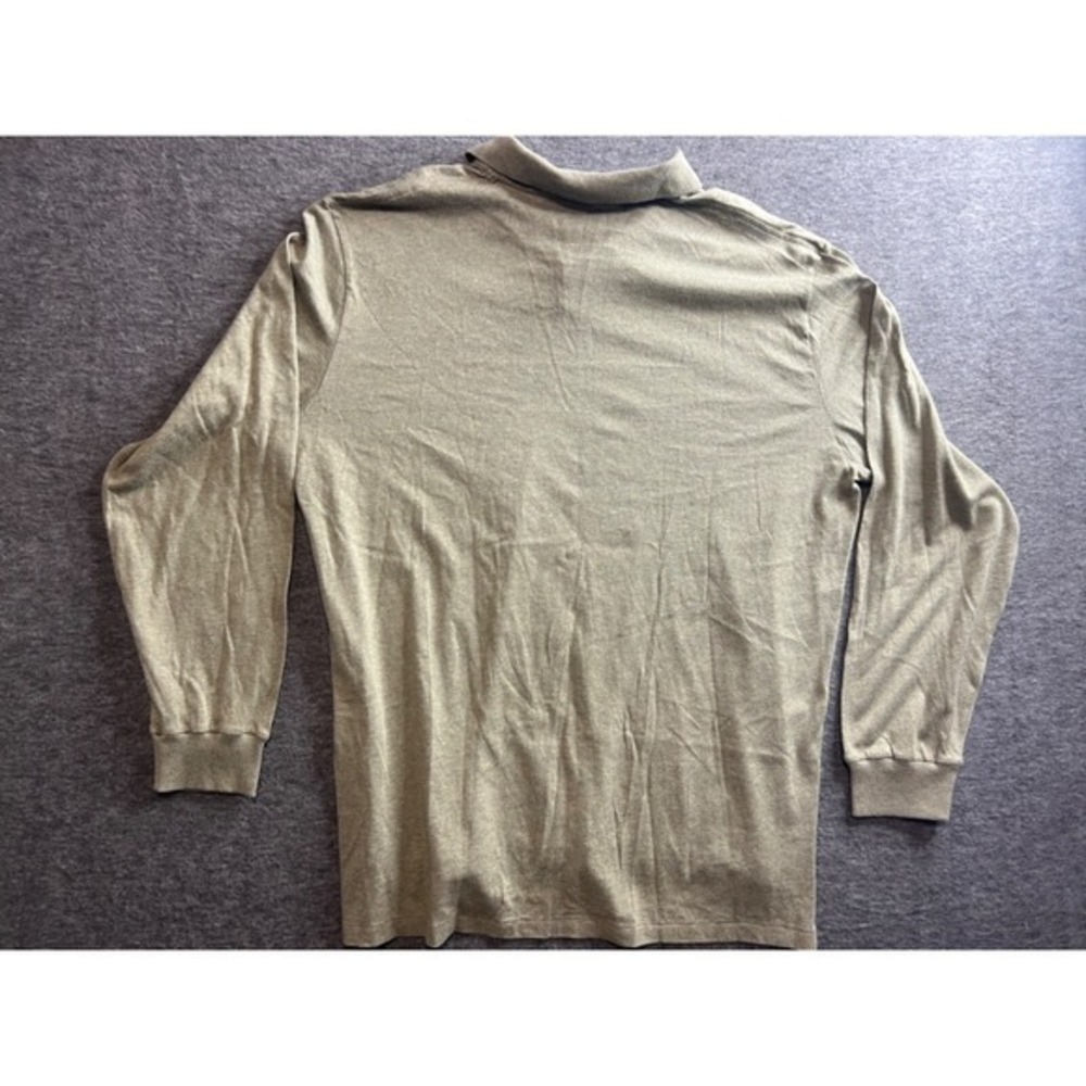Polo Ralph Lauren Mens XXL Long Sleeve Polo Shirt Olive Green Cotton Pony Logo - Picture 2 of 8
